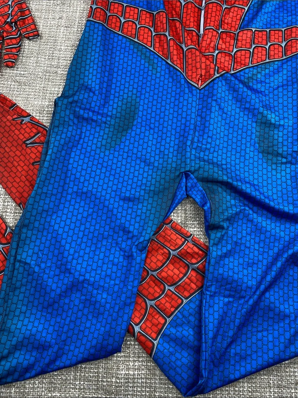 Mens Spider-Inspired Red & Blue Face Mask Costume Set Spider-Man large new